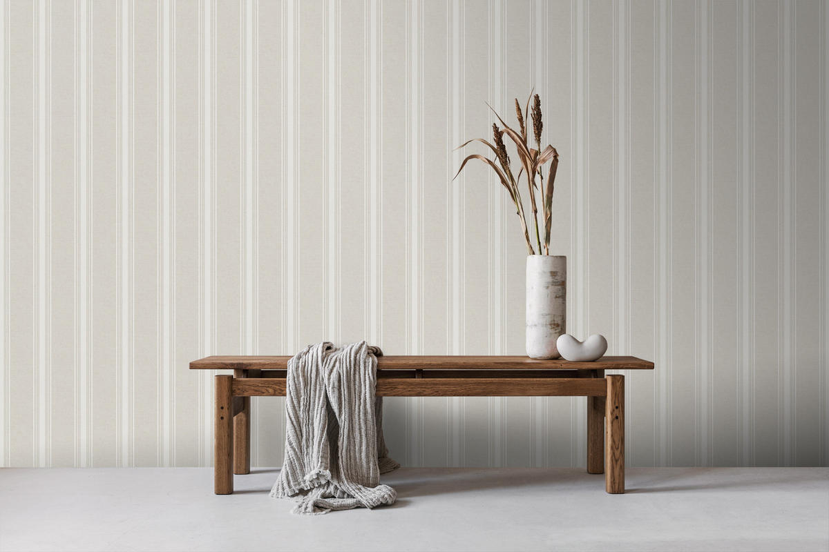 TAPETE Streifen 53 cm x 10 m - Beige, Papier (53/1000cm) - Sanders & Sanders