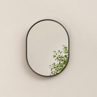 WANDSPIEGEL Umweltfreundlicher Glasspiegel Ovale Schwarz 60/45/2 cm - Schwarz, Glas/Metall (45/60/2cm) - EMKE