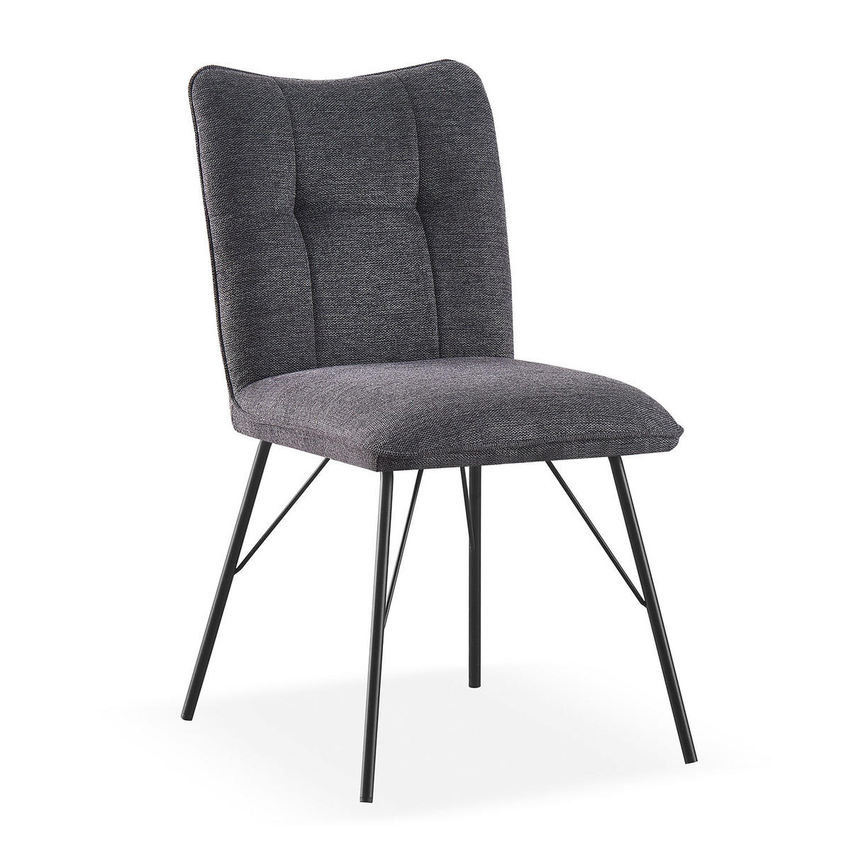 STUHL NELE Anthrazit 2 Stück - Anthrazit, Textil/Metall (46/85/60cm) - B&D Home