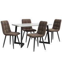 TISCHGRUPPE 5-tlg Essgruppe Esstisch mit 4 Stühlen 117x68cm - Braun, Metall (74/10/130cm) - Raelunyi