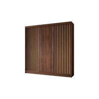 SCHWEBETÜRENSCHRANK LAMELLO 240/216/61 cm Modern Kleiderschrank 3-türig Nussbaumfarben - Nussbaumfarben, Holzwerkstoff (240/216/61cm) - MASSENO