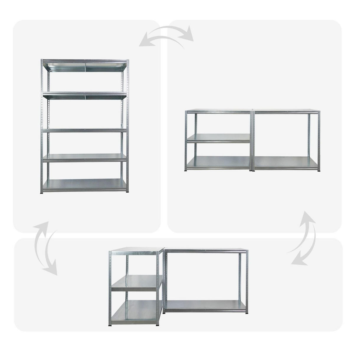 SCHWERLASTREGAL Steel Eagle 180x120x60cm Fachlast 130kg Verzinkt - Silberfarben, Metall (120/180/60cm) - PROREGAL