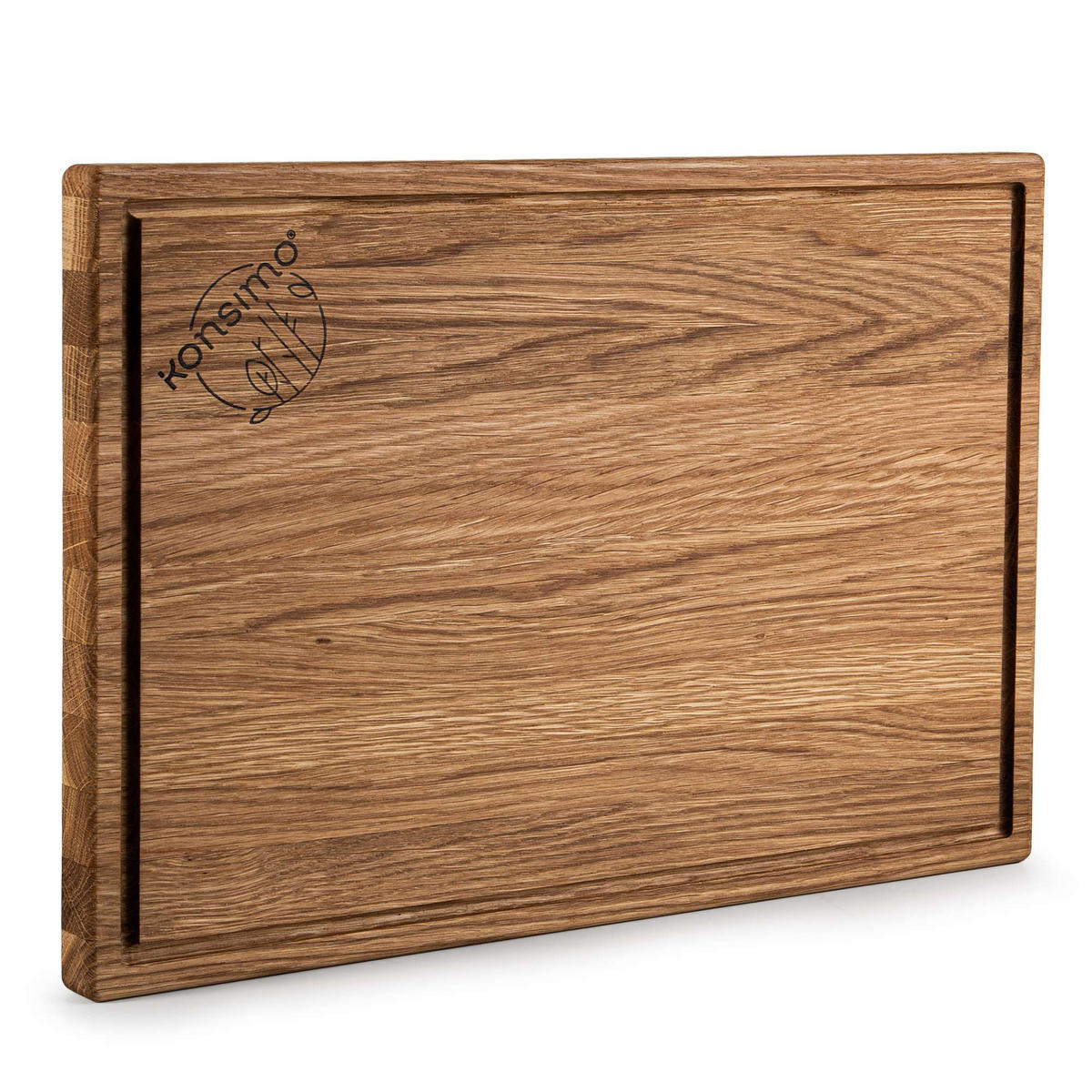 SCHNEIDEBRETT Solida - Eichefarben/Braun, Holz (25/35cm) - KONSIMO®