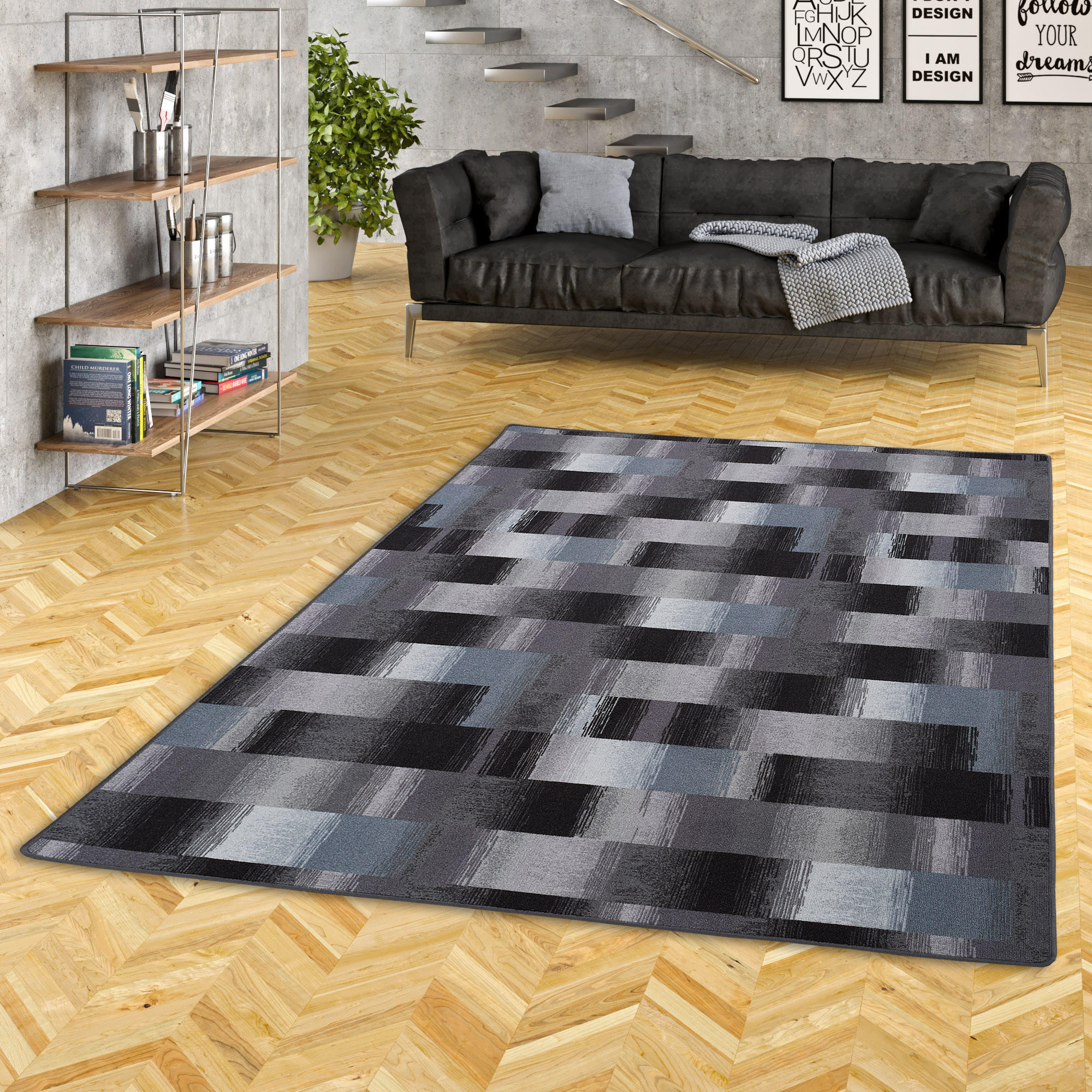 DESIGNER VELOUR TEPPICH MYSTIC KARO - Blaugrau, Textil (200/250cm) - Snapstyle