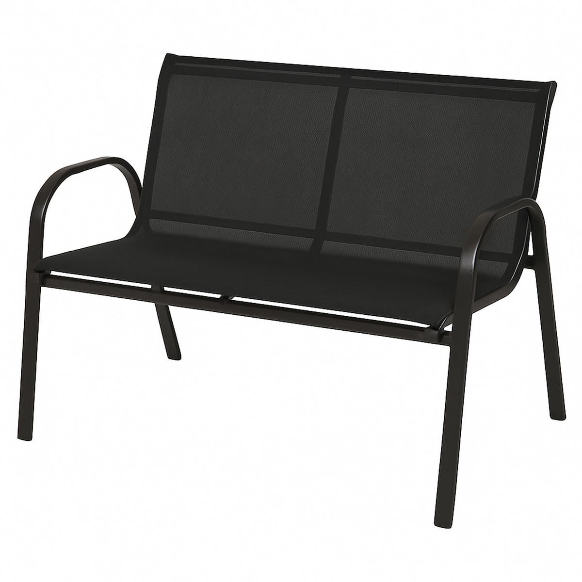 LOUNGE-SET Bath - 4-teilig - Gartenlounge Set Metall schwarz + Textilgewebe - Schwarz, Metall - TPFGarden