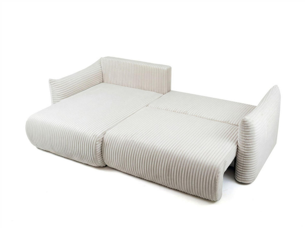 ECKSOFA Mailand Mit Schlaffunktion - Ecru, Holzwerkstoff/Textil (154/260cm) - Fun Möbel