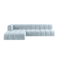 ECKSOFA Modulares In L-Form, Velvet-Stoff Riviera, Babyblau, Links, GRAND 295 cm - Hellblau, Holz (295/179cm) - Kaiser Möbel