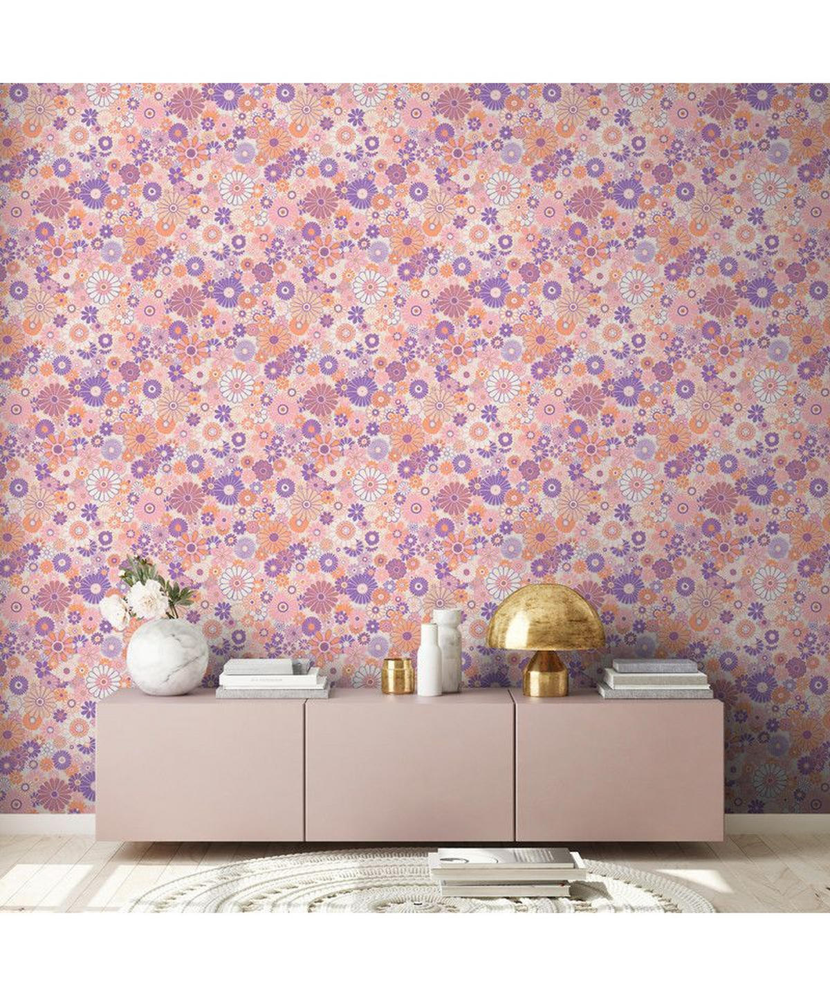 VLIESTAPETE Lila 53/850 cm - Orange, Textil (53/1cm) - KUNSTLOFT