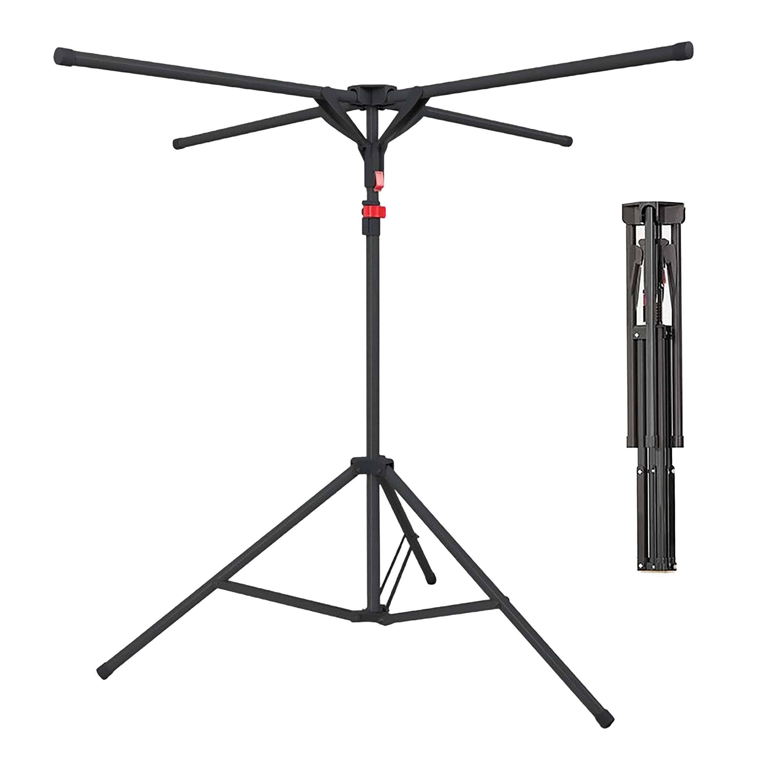 SKLADACÍ sušiak - čierna, kov/plast (125/180/125cm) - Relaxdays