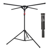 SKLADACÍ sušiak - čierna, kov/plast (125/180/125cm) - Relaxdays