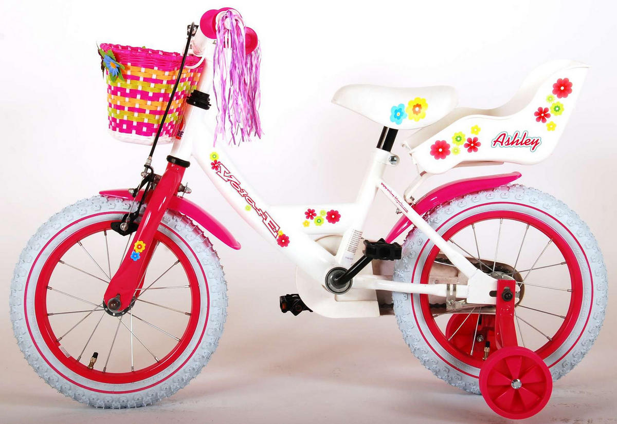 KINDERFAHRRAD Ashley - Mädchen - 14 Zoll - Rücktritt + Handbremse - Weiß - Weiß, Metall (54cm) - TPFSports