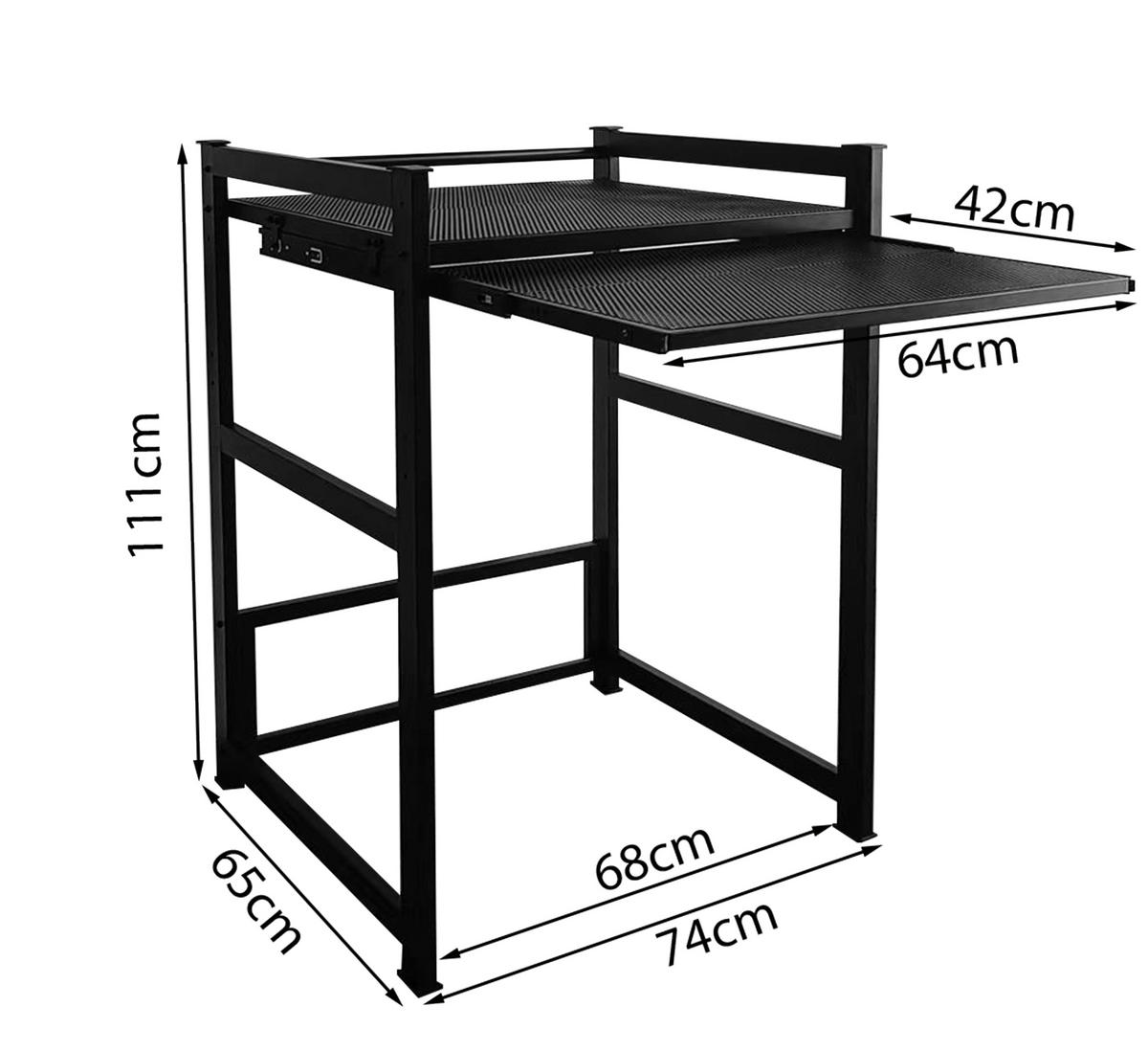 WASCHMASCHINENREGAL 74x65x111 cm - Schwarz, Metall (74/111/65cm) - QUICK STAR