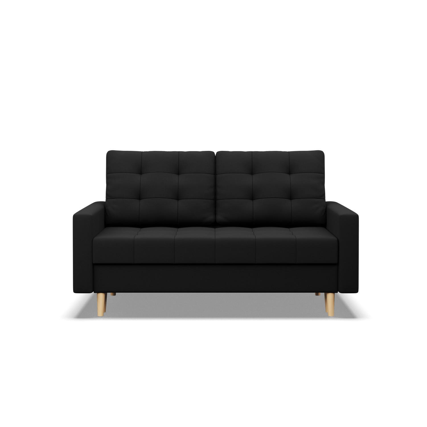 SOFA 2-SITZER MIT SCHLAFFUNKTIONELMA, Schwarz - Schwarz, Textil (152/88/92cm)