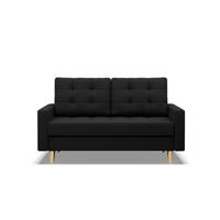 SOFA 2-SITZER MIT SCHLAFFUNKTION ELMA BONELL, Schwarz - Schwarz, Textil (152/92/92cm) - Mebligo