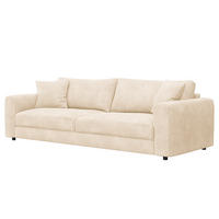 3-SITZER SOFA - Beige/Schwarz, Holz/Kunststoff (238/79/106cm) - home24