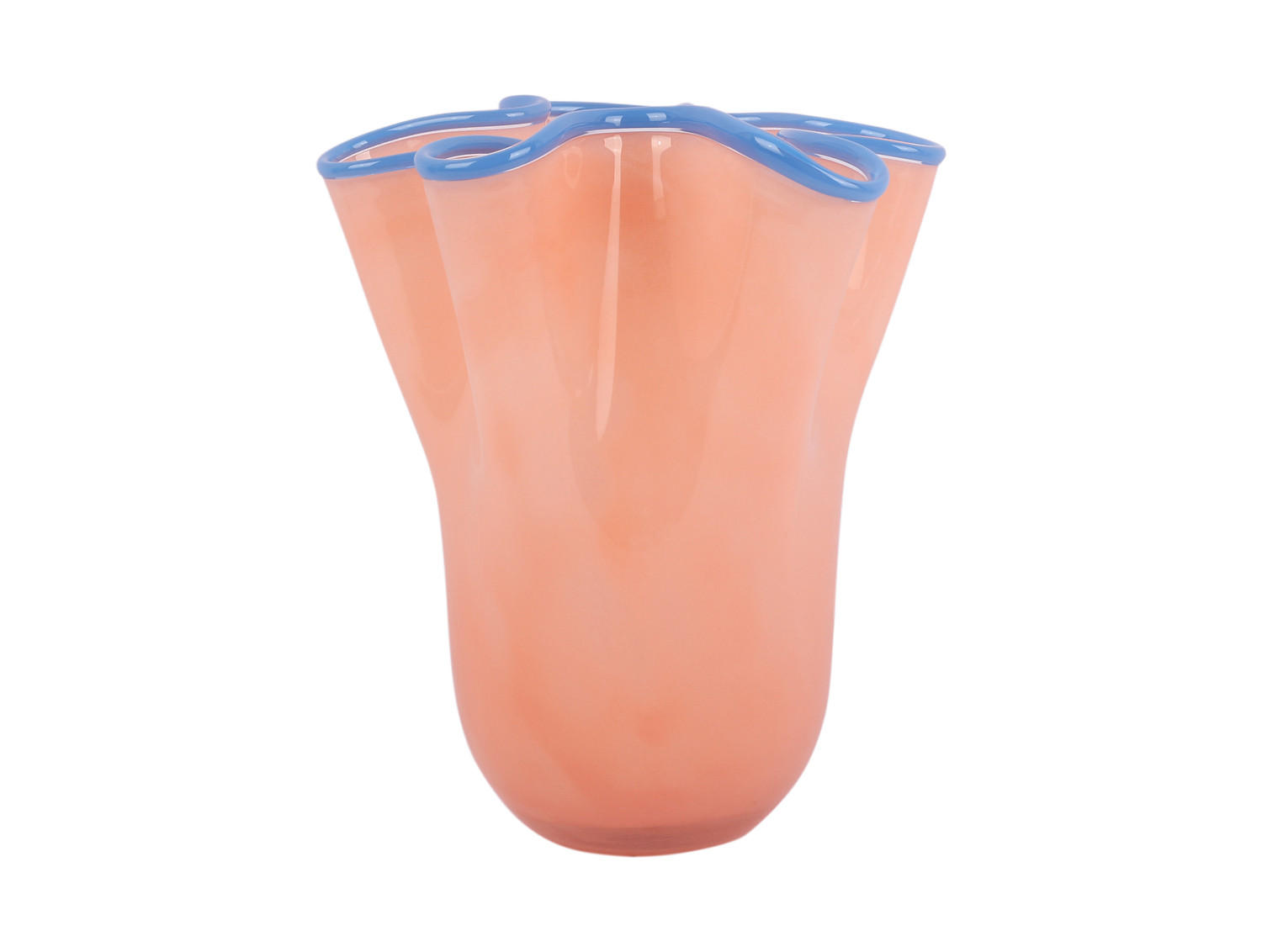 VASE Ruffles 19.5/19.5/22 cm - Orange, Glas (19.5/22cm) - Present Time