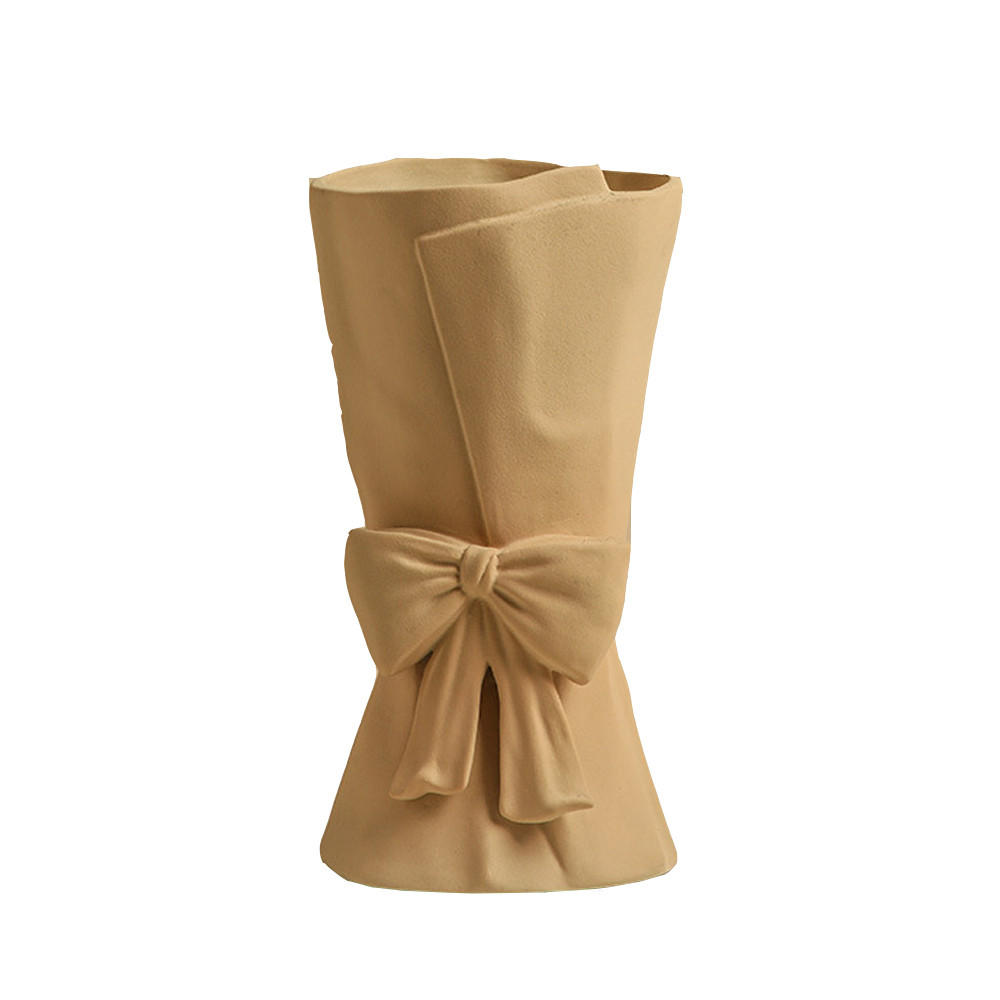 VASE 13 x 13 x 24,5 cm Keramik - Gelb, Keramik (13cm) - LIBRATON