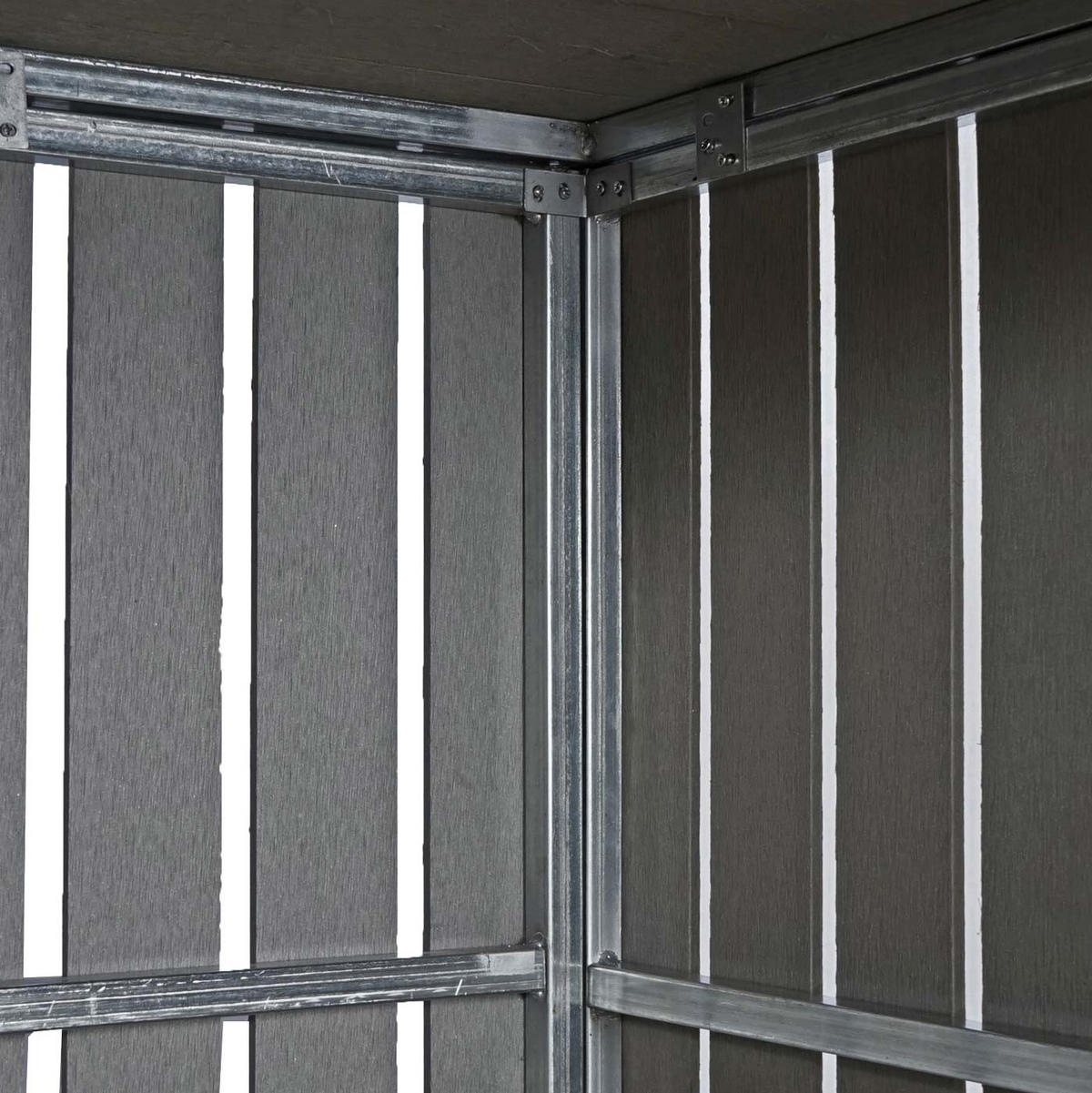 MÜLLTONNENBOX XL 1er-/2er-WPC HxBxT 115x77x97cm Metall Holzoptik erweiterbar Grau - Grau, Metall (77/115/97cm) - PROREGAL