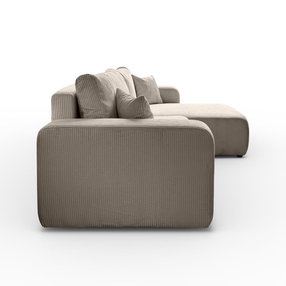 ECKSOFA Sofia in L-Form 277 x 143 cm Schlaffunktion Bettkasten Couch Cord universale Seite, beige - Beige, Kunststoff (143/83/277cm) - Margaret Hadas24