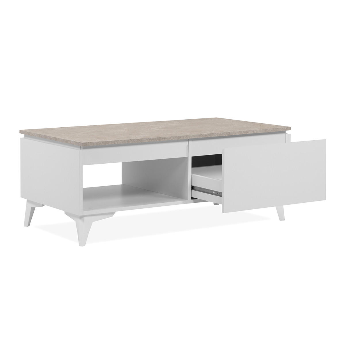 COUCHTISCH Bertrix 55/100/40 cm - Weiß, Holzwerkstoff (55/100/40cm) - Finori GmbH