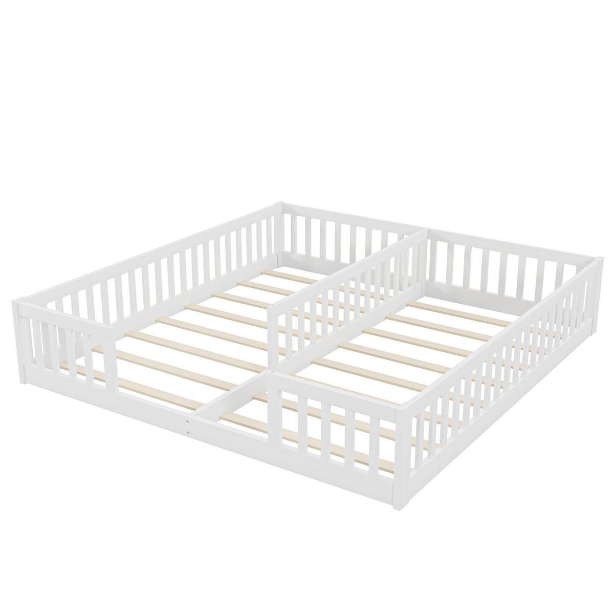 KINDERBETT mit Schutzgittern 2er-Set 90x200 cm Kiefernholz Weiß - Weiß, Holzwerkstoff (90/200cm) - Beauniv