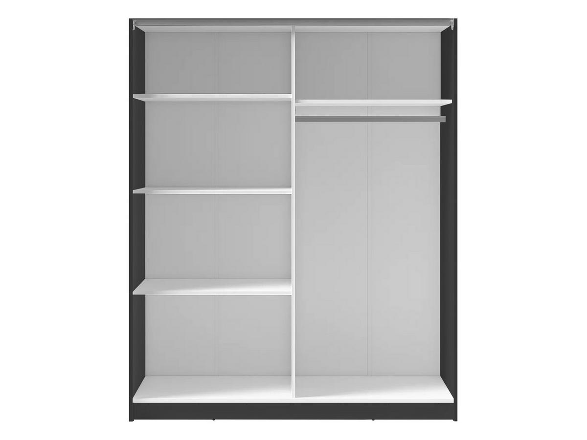 SCHIEBETÜRENSCHRANK Negler - Schwarz, Holzwerkstoff/Kunststoff (201/199/62cm) - MIRJAN24