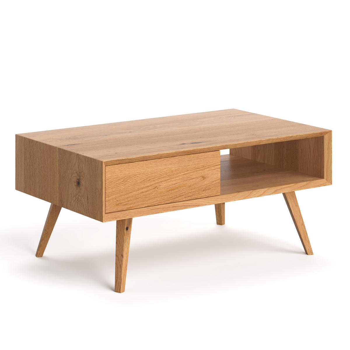 COUCHTISCH Quatro aus massivem Eichenholz 120 cm - Eichefarben/Braun, Holz (120/60/45cm) - Danzz