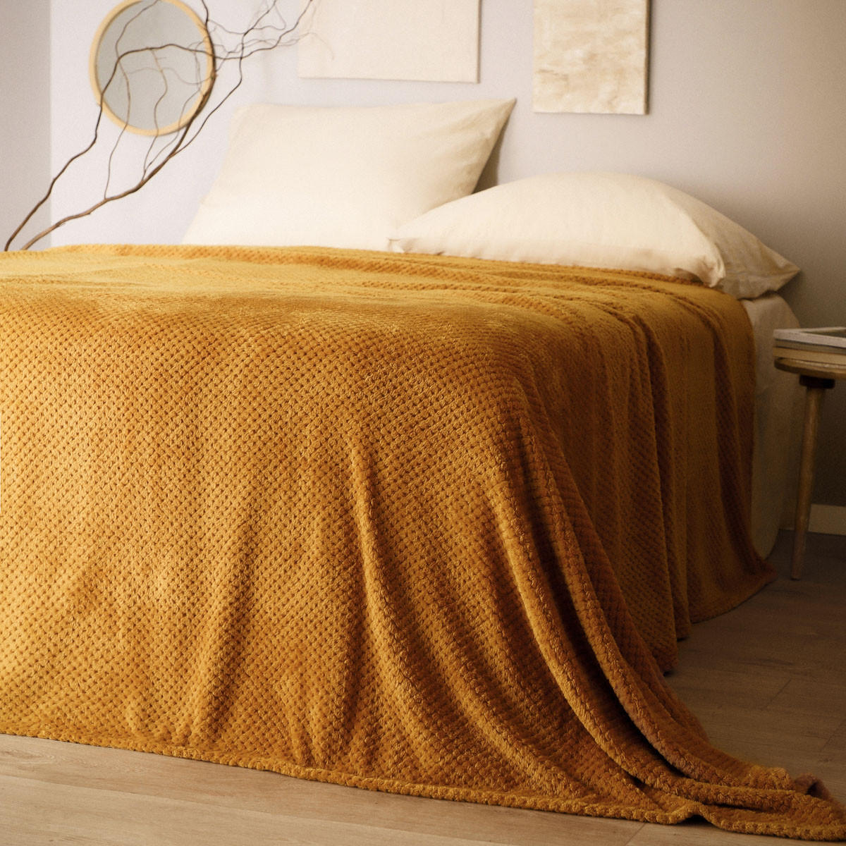 TAGESDECKE Noah Karamell 220/240 cm - Orange, Textil (220/240cm) - Homla