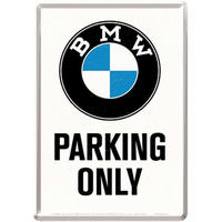 MINIBLECHSCHILD 10/14 cm BMW Parking Only - Multicolor, Metall (10/14/0.1cm) - Nostalgic-Art