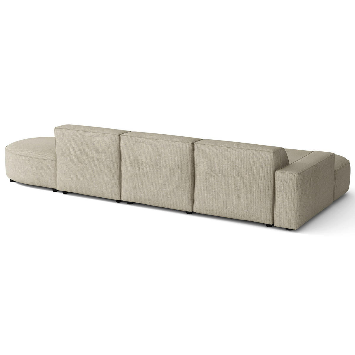 ECKSOFA Sallmo L-Form, 3-Sitzer, links 358 cm - Taupe/Schwarz, Kunststoff/Textil (358/166cm) - Selsey