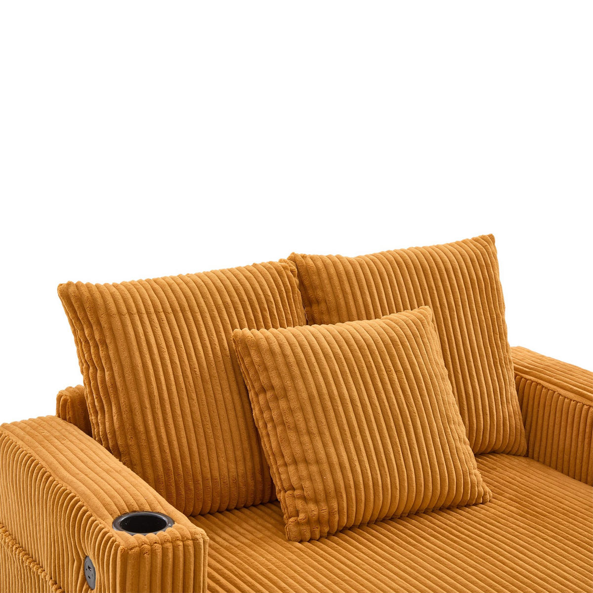 RELAXLIEGE XXL Polsterliege,Relaxsessel,3 Zierkissen,Cord,Gelb - Gelb, Textil (128/85/142cm) - LVHOM