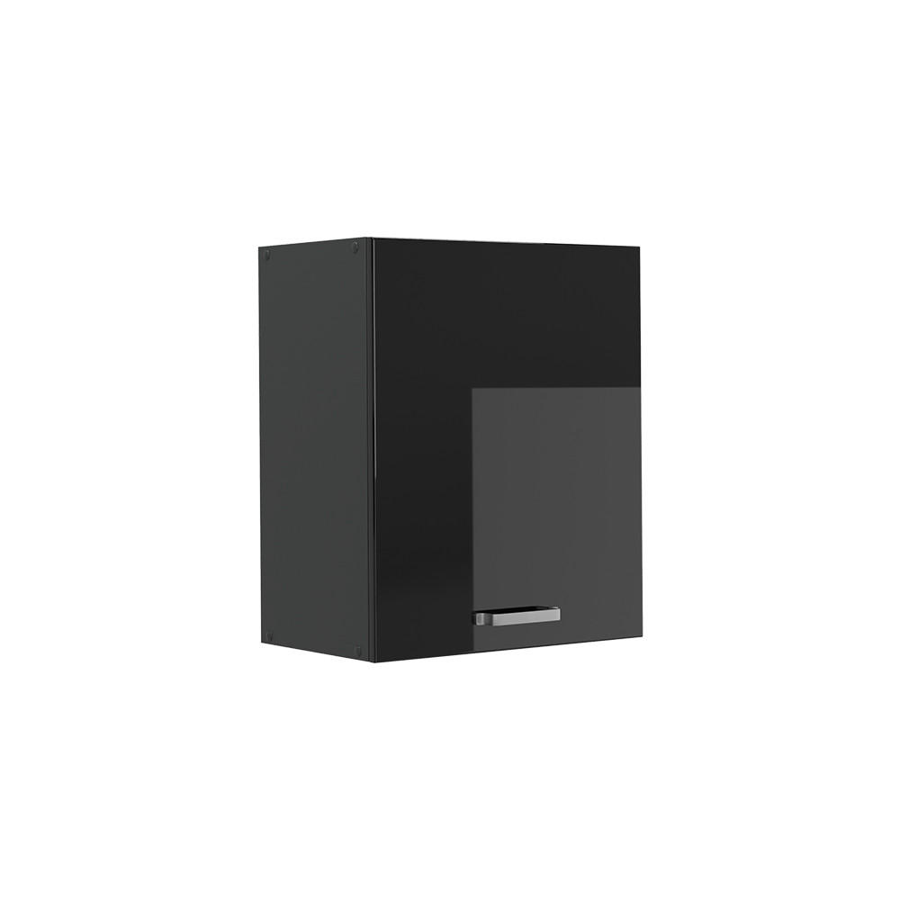 HÄNGESCHRANK R-Line, Schwarz Hochglanz/Anthrazit, 50 cm - Schwarz Hochglanz/Anthrazit, Holzwerkstoff (50/60/31cm) - Vicco