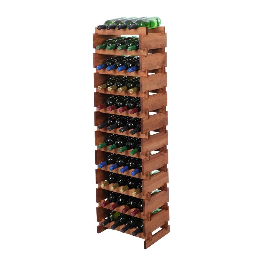 WEINREGAL VINOTECA FLEX PRO HxBxT 149x46x28cm 44 Flaschen auf 11 Ebenen Braun geölt - Braun, Holz (46/149/28cm) - PROREGAL