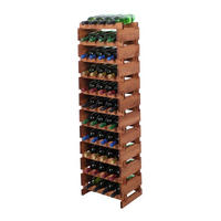 WEINREGAL VINOTECA FLEX PRO HxBxT 149x46x28cm 44 Flaschen auf 11 Ebenen Braun geölt - Braun, Holz (46/149/28cm) - PROREGAL
