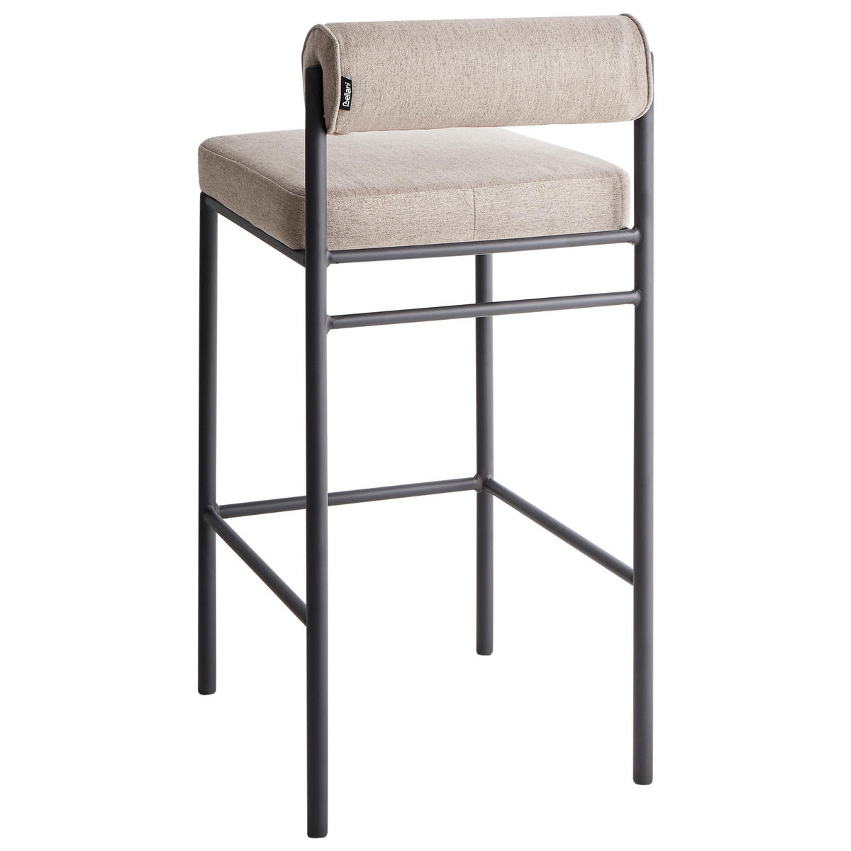 BARSTÜHLE 2er-Set Beige Amaya - Taupe/Schwarz, Textil (42/82/42cm) - Beliani