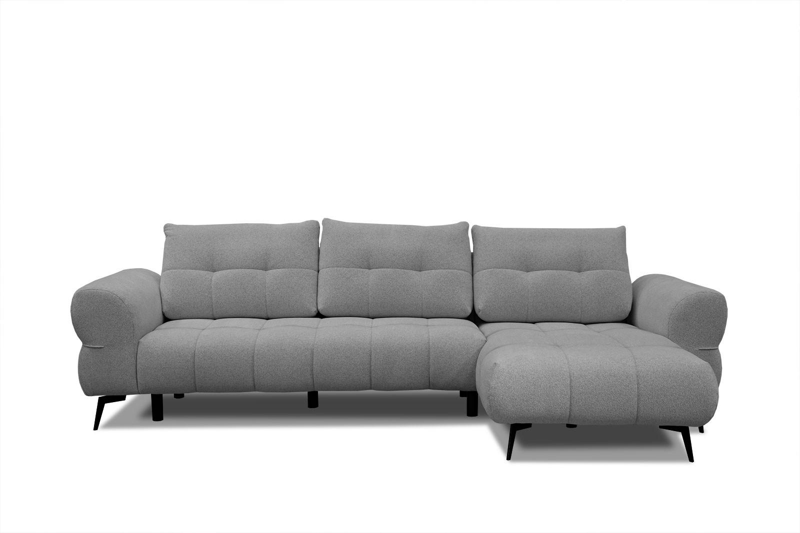 ECKSOFA SALVINI 4-Sitzer, grau - Schwarz/Grau, Holzwerkstoff/Textil (292/158cm) - Courtois Laville