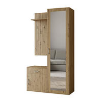 GARDEROBE Patricia 100 cm mit Spiegel, mit Schuhschrank und Schublade, artisan - Eiche Artisan, Kunststoff (100/181/35cm) - Margaret Hadas24
