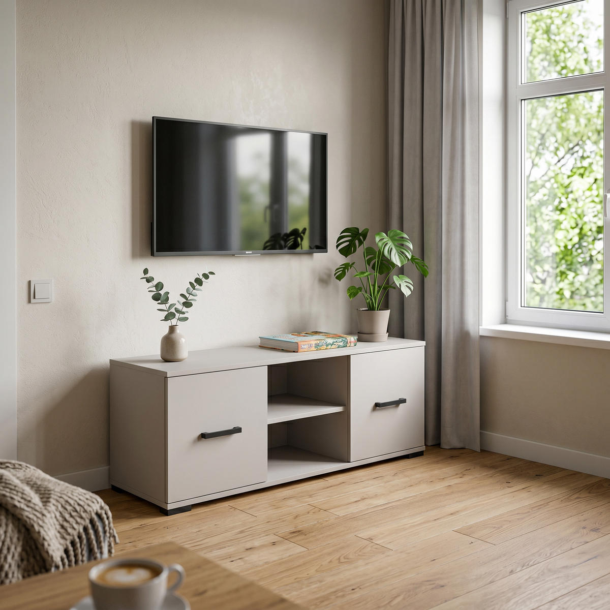 LOWBOARD ALBANO 122/44/40 cm, Kaschmir - Kaschmir, Holzwerkstoff (122/44/40cm) - MASSENO