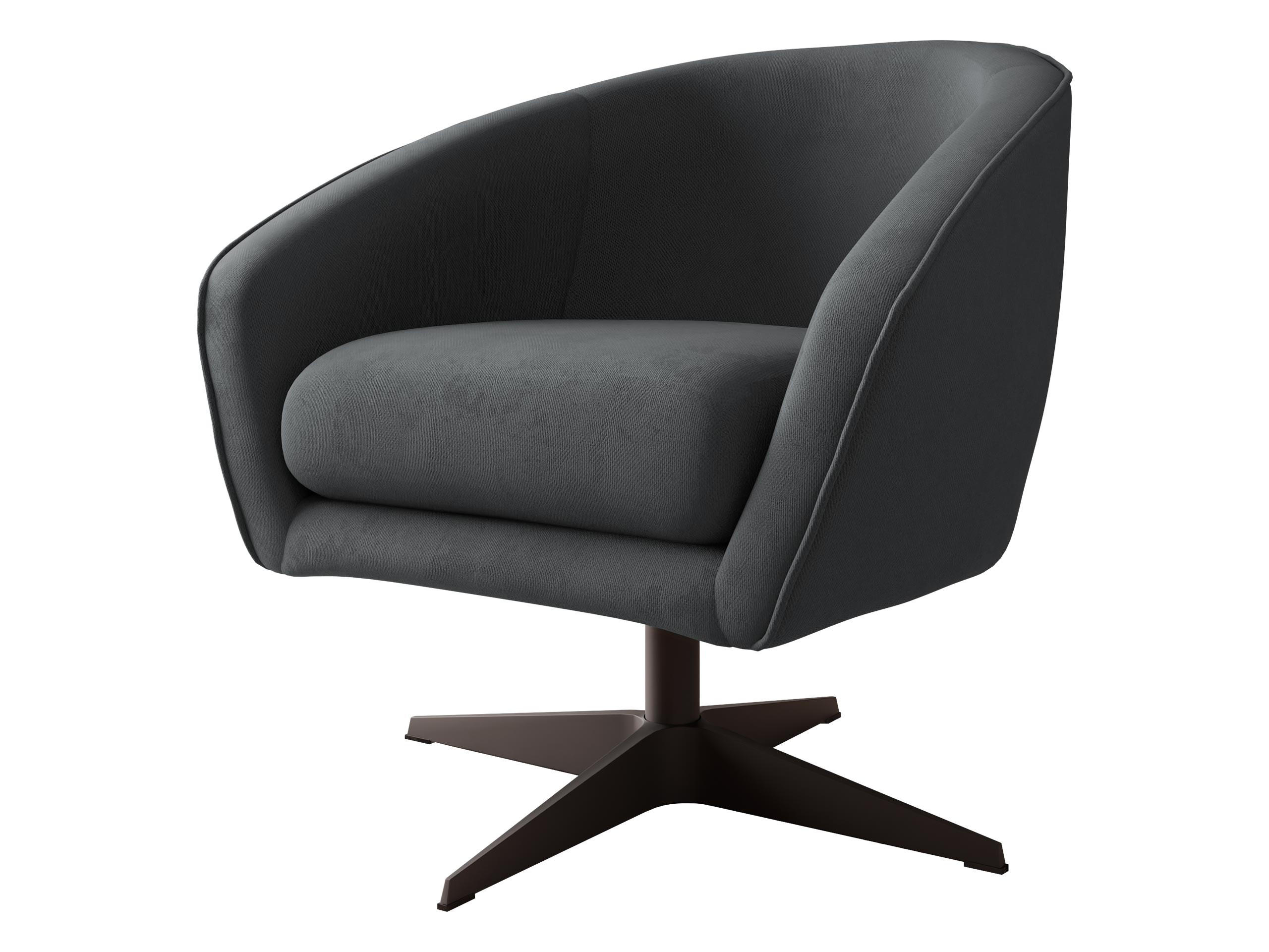 SESSEL Roma BX - Dunkelgrau/Schwarz, Holz/Textil (80/75/80cm) - MIRJAN24
