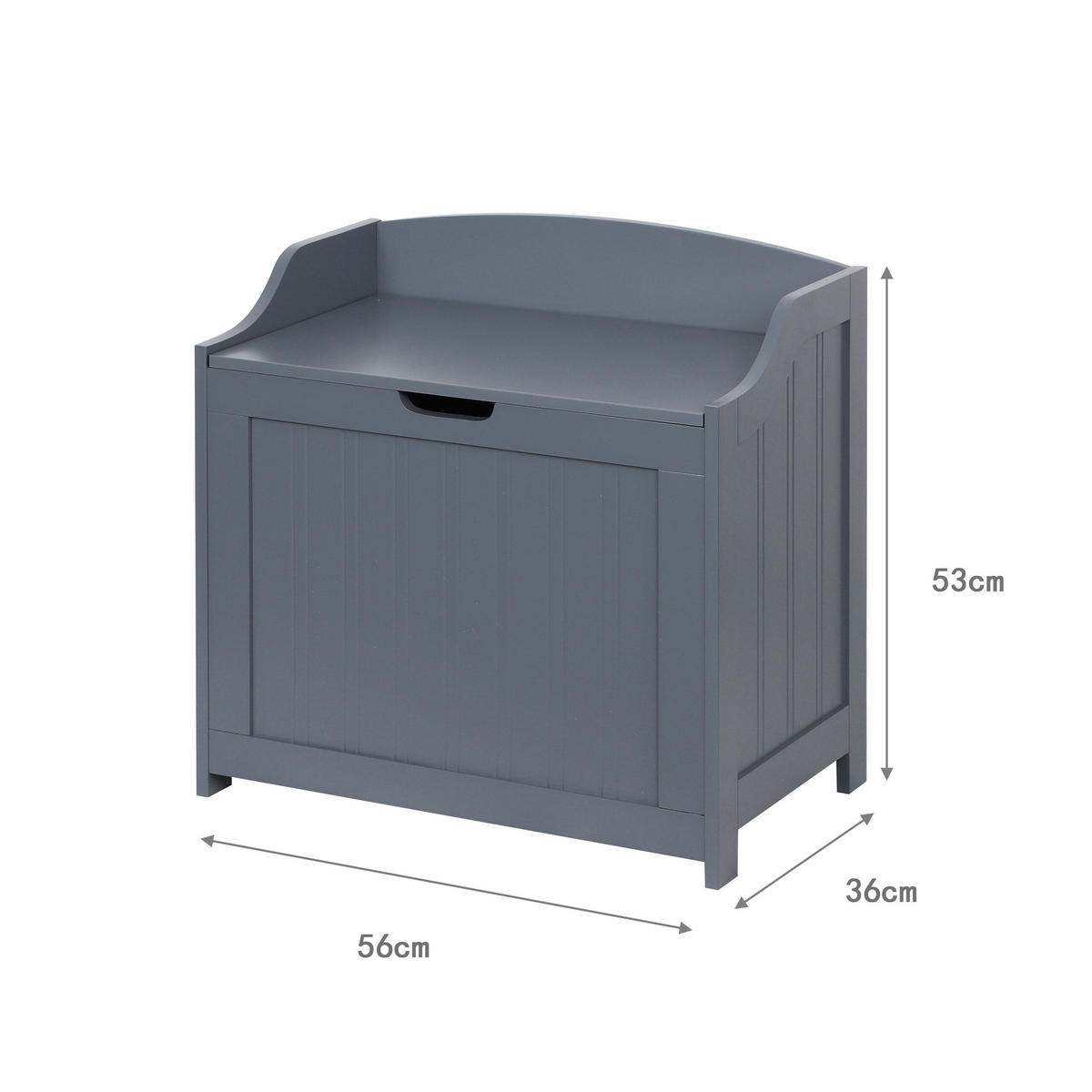 WÄSCHETRUHE - Grau, Holzwerkstoff (56/53/36cm) - Relaxdays