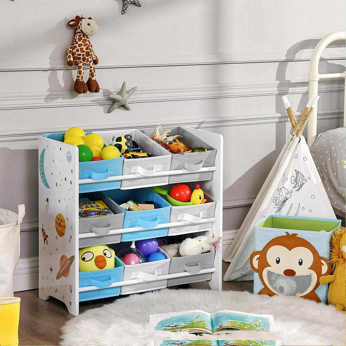 KINDERZIMMERREGAL - Weiß, Holzwerkstoff (29.5/60/62.5cm) - Hansiro