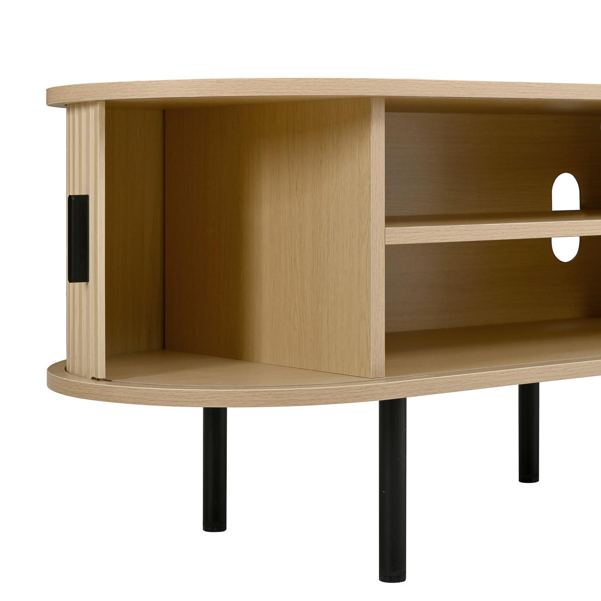 TV SKŘÍŇ v přírodní barvě TV skříňka s posuvnými dvířky a organizérem kabelů, B170/T40/H46cm - přírodní, kov/kompozitní dřevo (170/46/40cm) - STILVORA