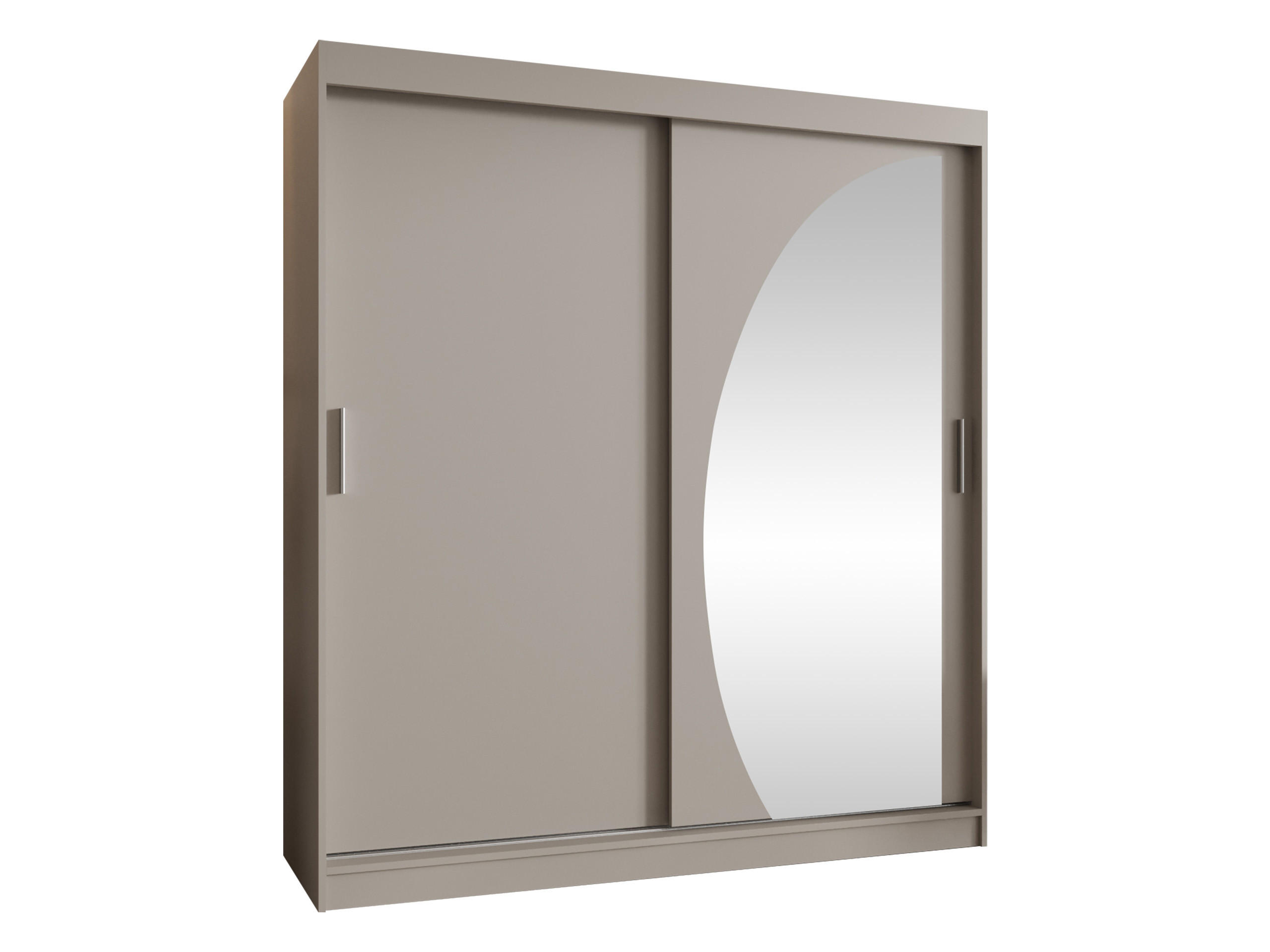 SCHWEBETÜRENSCHRANK Wika 180 cm - Kaschmir/Silberfarben, Holzwerkstoff/Kunststoff (180/200/62cm) - MIRJAN24