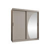 SCHWEBETÜRENSCHRANK Wika 180 cm mit Schubladen - Kaschmir/Silberfarben, Holzwerkstoff/Kunststoff (180/200/62cm) - MIRJAN24