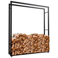 KAMINHOLZREGAL 150/25/175 cm Metall schwarz - Schwarz, Metall (150/175/25cm) - CLP