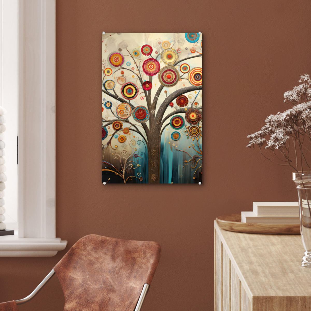 ACRYLGLASBILD Baum - Baum des Lebens - Farbe 40x60 cm - Braun, Glas (40/60cm) - MuchoWow