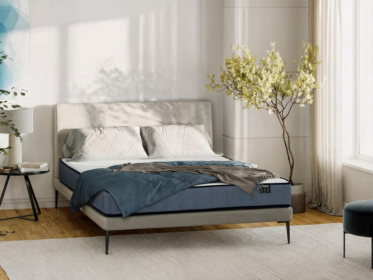 STANDARDMATRATZE - 2 Personen - stoff - weiß Dayni - Weiß, Textil (160/200cm) - Vente-Unique