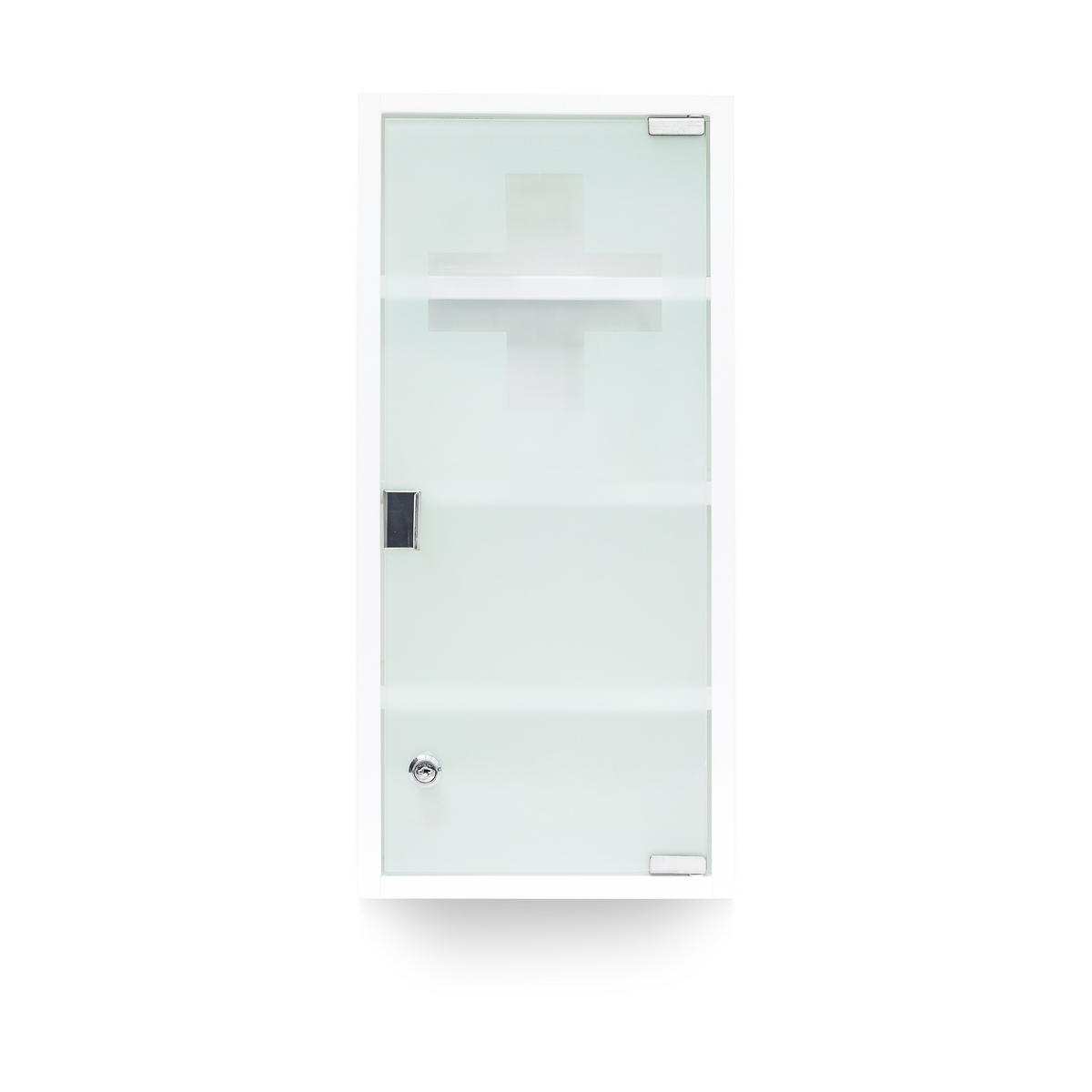 MEDIZINSCHRANK XXL - Weiß, Glas/Metall (27/57/12cm) - Relaxdays