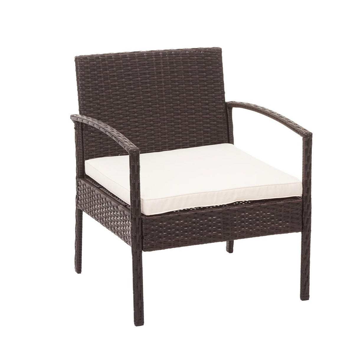 LOUNGE-SET Garten Braun Kissen Creme - Braun, Metall - PROREGAL