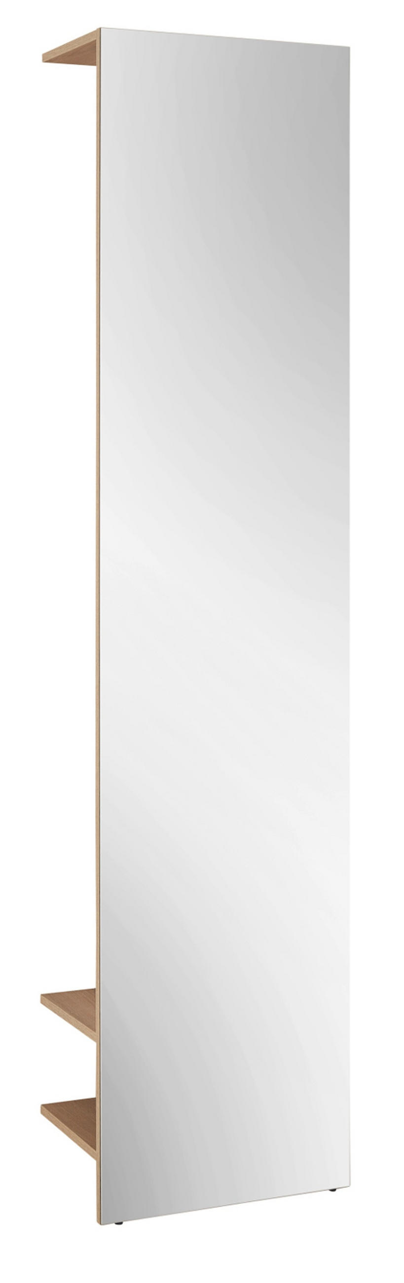 GARDEROBE in Evoke Eiche Kompaktgarderobe mit Spiegel 50 x 200 cm Center - Eichefarben/Schwarz, Glas/Holzwerkstoff (50/200/30cm) - Furn.Design